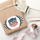 BERNIE US Flagge Ovaler Aufkleber (Schenken)