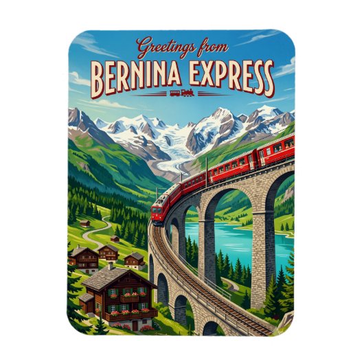 Bernina Express Schweiz Magnet (Vertikal)