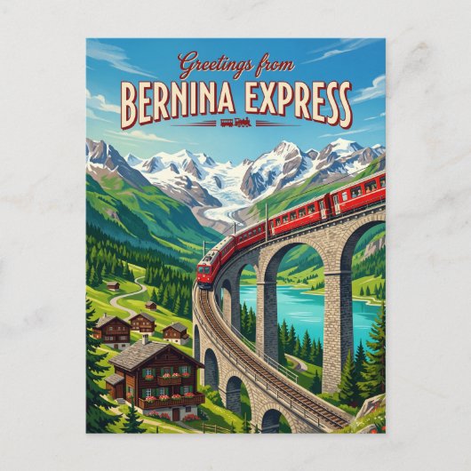 Bernina Express Schweiz Postkarte (Vorderseite)