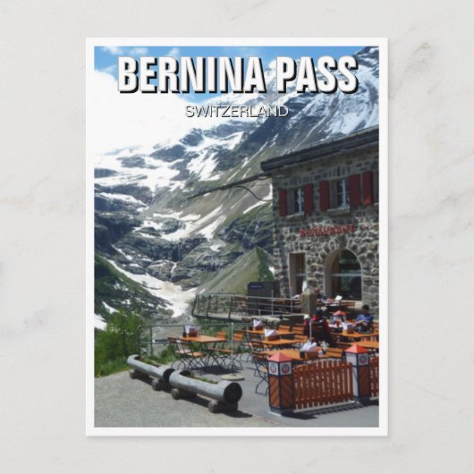 Bernina Pass Schweiz Postkarte (Vorderseite)