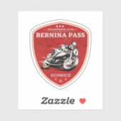Bernina Pass Schweizer Alpen Motorradtour Aufkleber (Blatt)