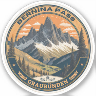 Berninapass Schweiz im Freien Gebirgspass Aufkleber