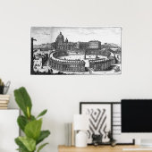 Berninis ursprünglicher Plan für den Petersplatz Poster (Heimbüro)