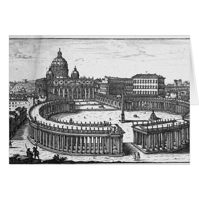 Berninis ursprünglicher Plan für St Peter Quadrat (Vorderseite (Horizontal))