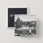 Berninis ursprünglicher Plan für St Peter Quadrat Button (Vorne & Hinten)