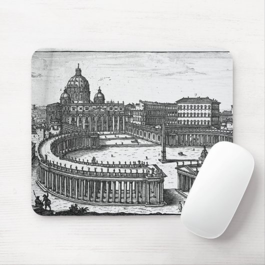 Berninis ursprünglicher Plan für St Peter Quadrat Mousepad (Mit Mouse)