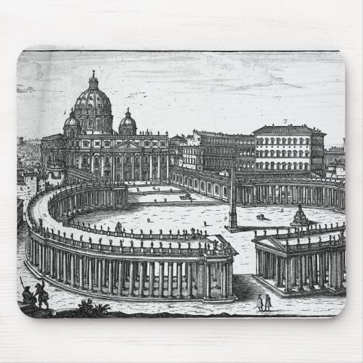 Berninis ursprünglicher Plan für St Peter Quadrat Mousepad (Vorne)