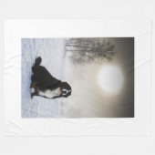 bernischer Berghund im Schnee Fleecedecke (Vorderseite (Horizontal))