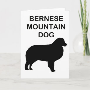 bernischer Berghund Silhouette mit Namen Karte