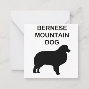 bernischer Berghund Silhouette mit Namen Mitteilungskarte