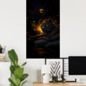 Bernstein-Augen der Nacht Poster (Heimbüro)