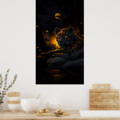 Bernstein-Augen der Nacht Poster (Küche)