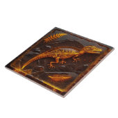 Bernstein-Dinosaurier-Fossil-Effekt-Illustration Fliese (Seite)