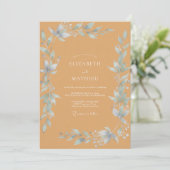 Bernstein-Eis-Blatt-Hochzeit Einladung (Stehend Vorderseite)