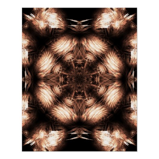 Bernstein Energie Mandala Fraktale Kunst Poster (Vorderseite)