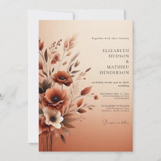 Bernstein-Ethereal-Bloom-Hochzeit Einladung (Vorderseite)
