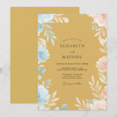 Bernstein-Himmel-Blatt-Hochzeit Einladung (Vorne/Hinten)