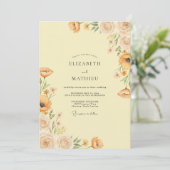 Bernstein-Mohn-Wiesen-Hochzeit Einladung (Stehend Vorderseite)