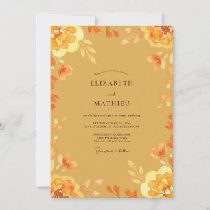 Bernstein Orange Petal Hochzeit Einladung