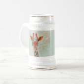 Bernstein schauende Giraffe Stein Bierglas (Vorderseite Links)