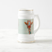 Bernstein schauende Giraffe Stein Bierglas (VorderseiteRechts)