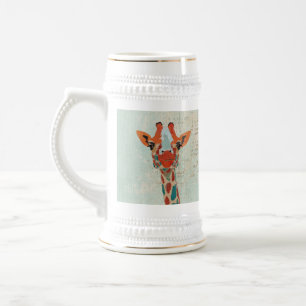 Bernstein schauende Giraffe Stein Bierglas