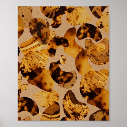 Bernstein-Schildpatt-Muster-Kunstposter Poster (Vorne)