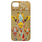 Bernstein spähende Giraffen Gold Damast iPhone-Hül