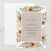 Bernstein-Warmes-Wald-Hochzeit Einladung (Vorne/Hinten)