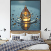 Bernstein-Wassertropfen mit Sonnenuntergangsreflex Leinwanddruck (Insitu (Schlafzimmer))