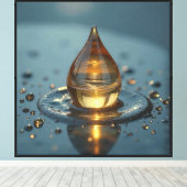 Bernstein-Wassertropfen mit Sonnenuntergangsreflex Leinwanddruck (Insitu (Holzboden))