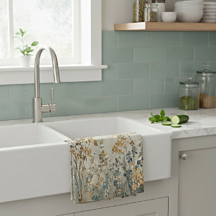 Bernstein-Wiesenblumen Geschirrtuch