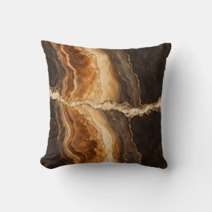 Bernsteinbraune Mineralader Abstract Kissen