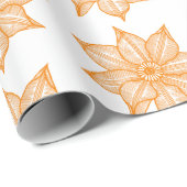 Bernsteinfarben an Blume mit weißem Sketch Geschenkpapier (Rolleneckpunkt)