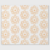 Bernsteinfarben auf weißen Atom-Symbolen Geschenkpapier (Flach)