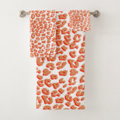 Bernsteinfarben und weißes Leopard Badhandtuch Set (Insitu)