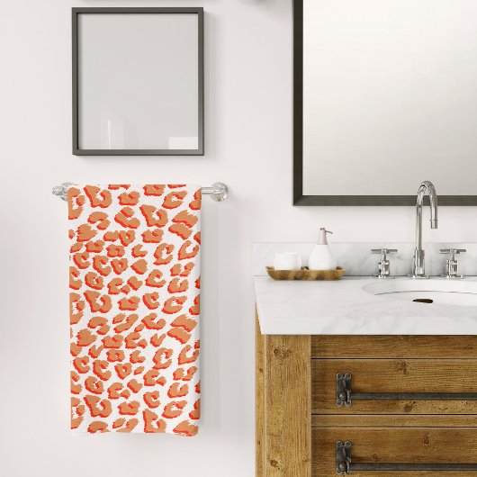 Bernsteinfarben und weißes Leopard Badhandtuch Set