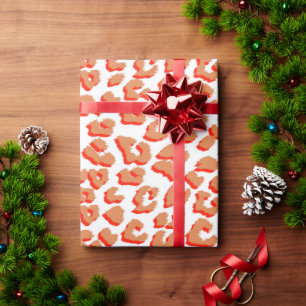 Bernsteinfarben und weißes Leopard Geschenkpapier
