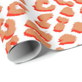 Bernsteinfarben und weißes Leopard Geschenkpapier (Rolleneckpunkt)