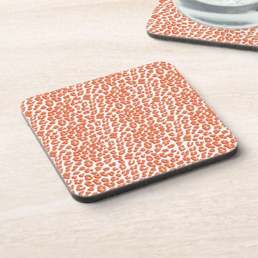 Bernsteinfarben und weißes Leopard Getränkeuntersetzer (Linke Seite)