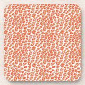 Bernsteinfarben und weißes Leopard Getränkeuntersetzer (Vorderseite)