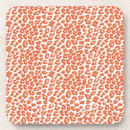 Bernsteinfarben und weißes Leopard Getränkeuntersetzer