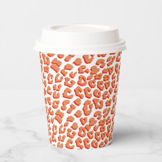 Bernsteinfarben und weißes Leopard Pappbecher (Links)
