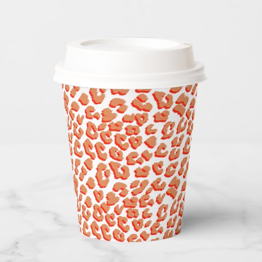 Bernsteinfarben und weißes Leopard Pappbecher (Vorderseite)