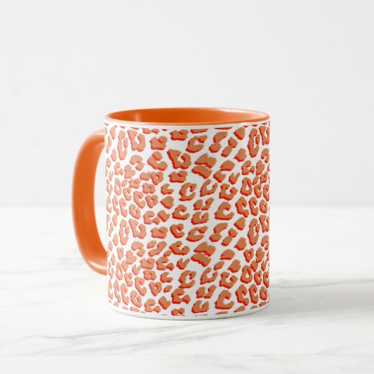 Bernsteinfarben und weißes Leopard Tasse (Vorderseite Links)