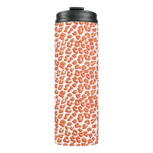 Bernsteinfarben und weißes Leopard Thermosbecher (Vorderseite)