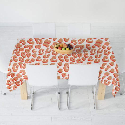 Bernsteinfarben und weißes Leopard Tischdecke