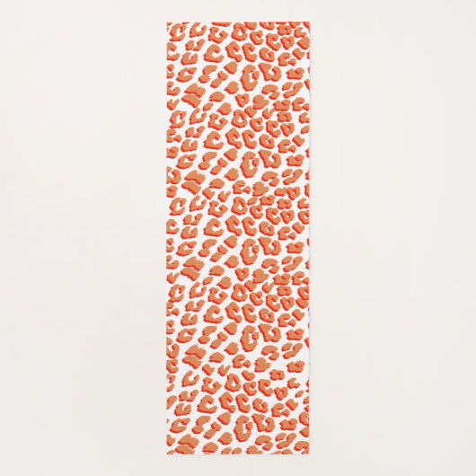 Bernsteinfarben und weißes Leopard Yogamatte (Rückseite)