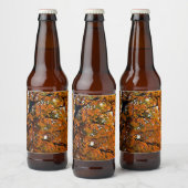 Bernsteinfarbene Blätter des Niedergangs Bierflaschenetikett (Flaschen)