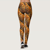Bernsteinfarbene Blätter des Niedergangs Leggings (Rückseite)